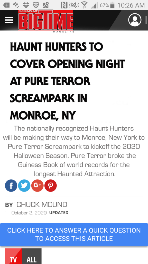 Pure Terror Opening Night