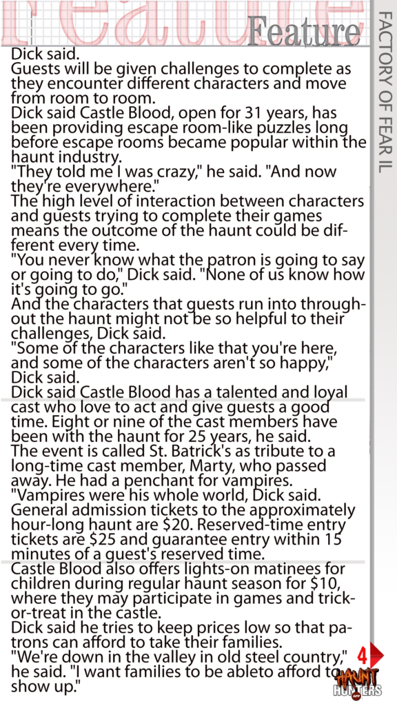 Castle Blood Haunt Feature